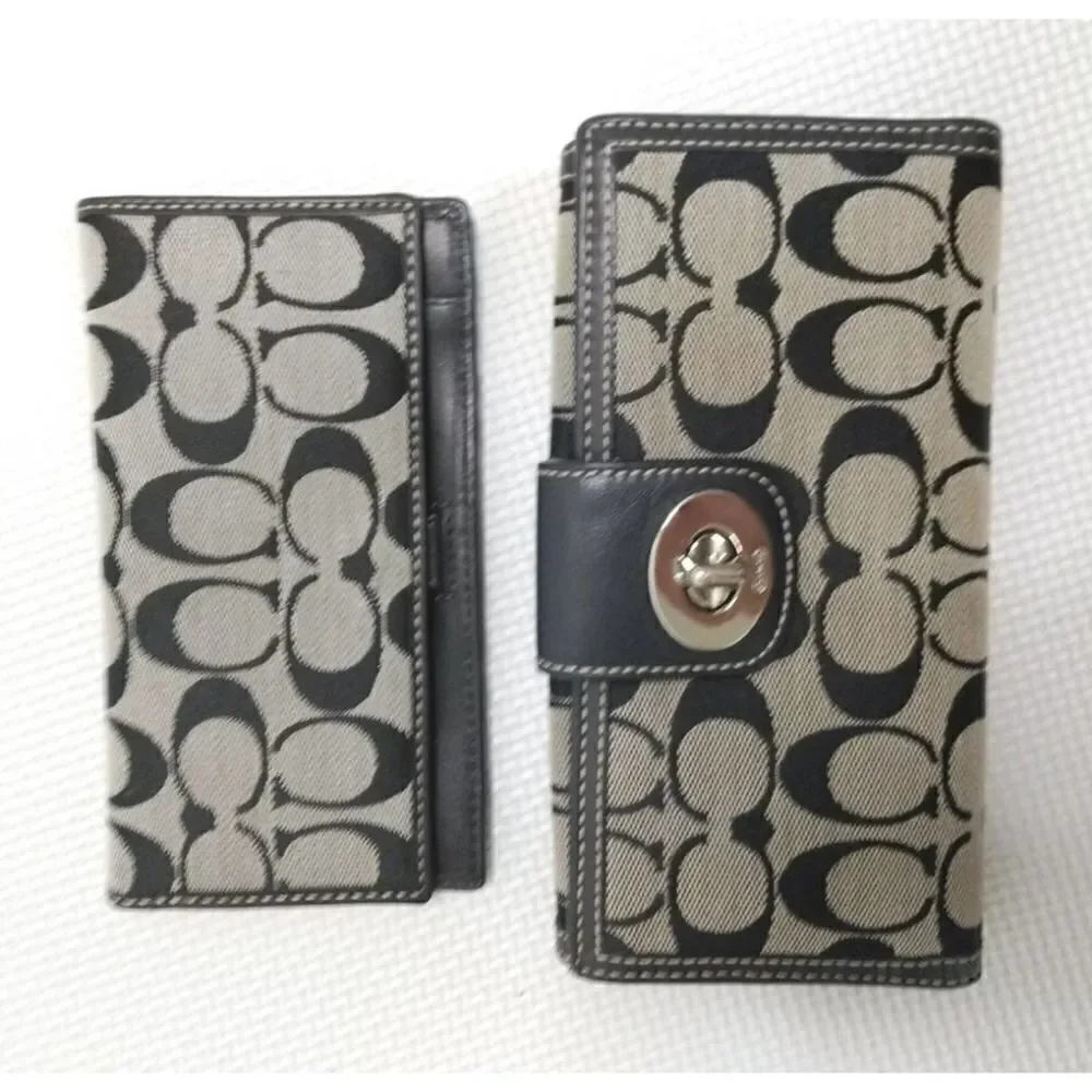 Coach Logo Bifold Wallet with Checkbook.